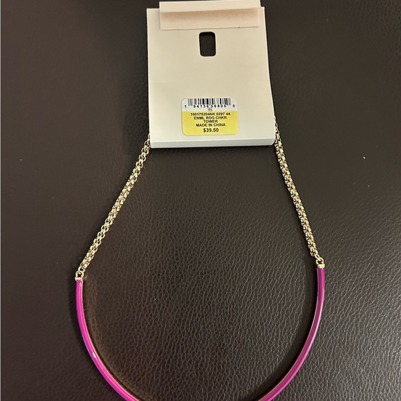 Giveaways Kids -Women's Pink and Gold Tube Necklace retail $39 - Picture 2 of 3